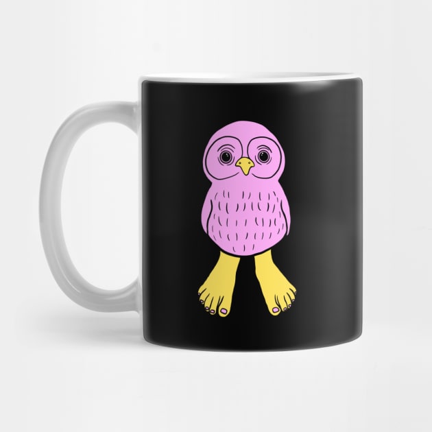 Pink Owl with Human Feet by Mochi Merch